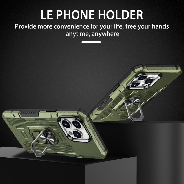 For iPhone 15 Pro Ring Holder Armor Hybrid Phone Case(Green) - HoMEdemic™ 
