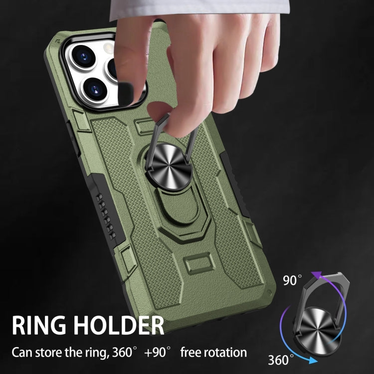 For iPhone 15 Pro Ring Holder Armor Hybrid Phone Case(Green) - HoMEdemic™ 