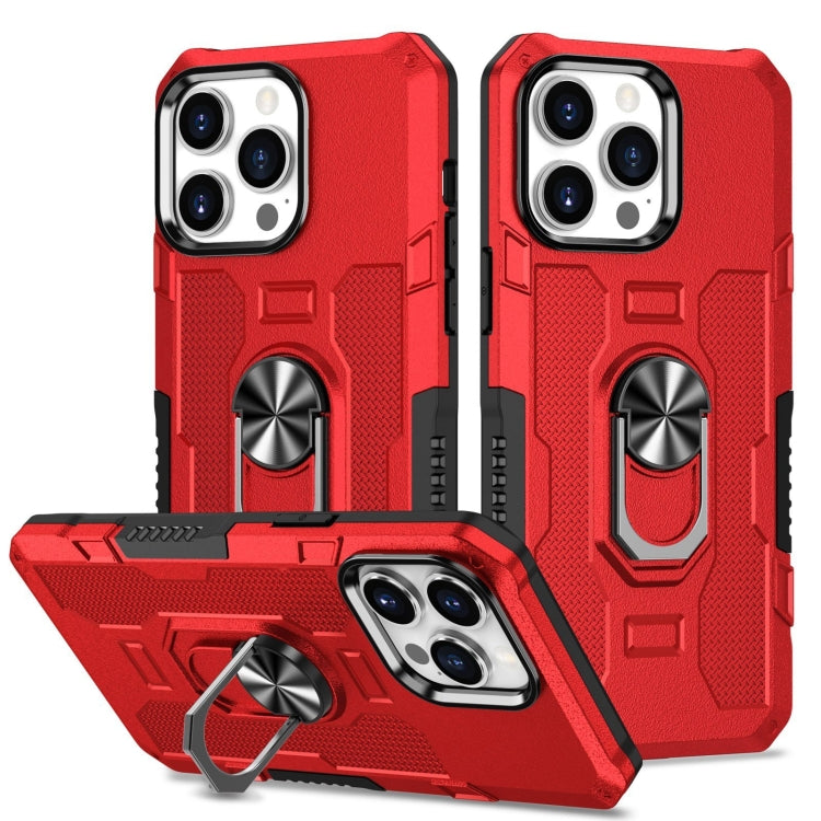 For iPhone 15 Pro Ring Holder Armor Hybrid Phone Case(Red) - HoMEdemic™ 