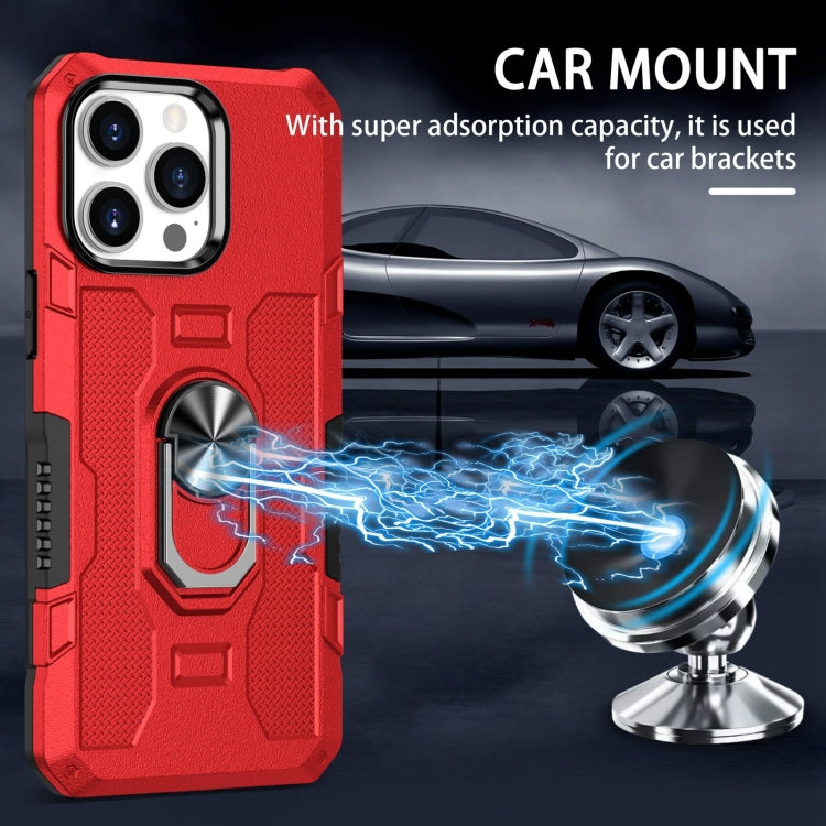For iPhone 15 Pro Ring Holder Armor Hybrid Phone Case(Red) - HoMEdemic™ 