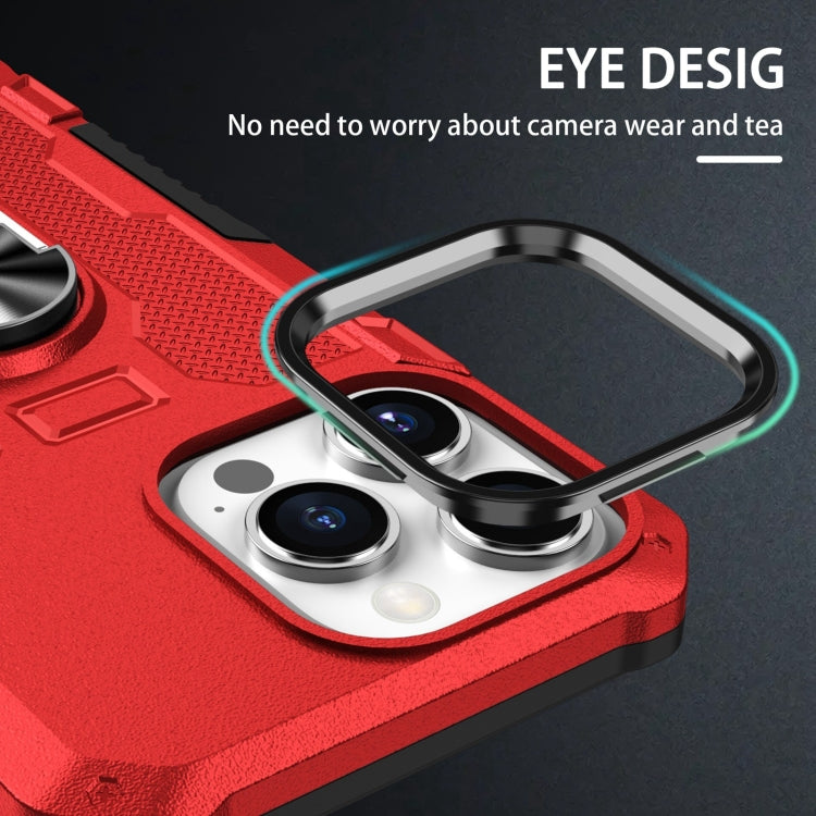 For iPhone 15 Pro Ring Holder Armor Hybrid Phone Case(Red) - HoMEdemic™ 