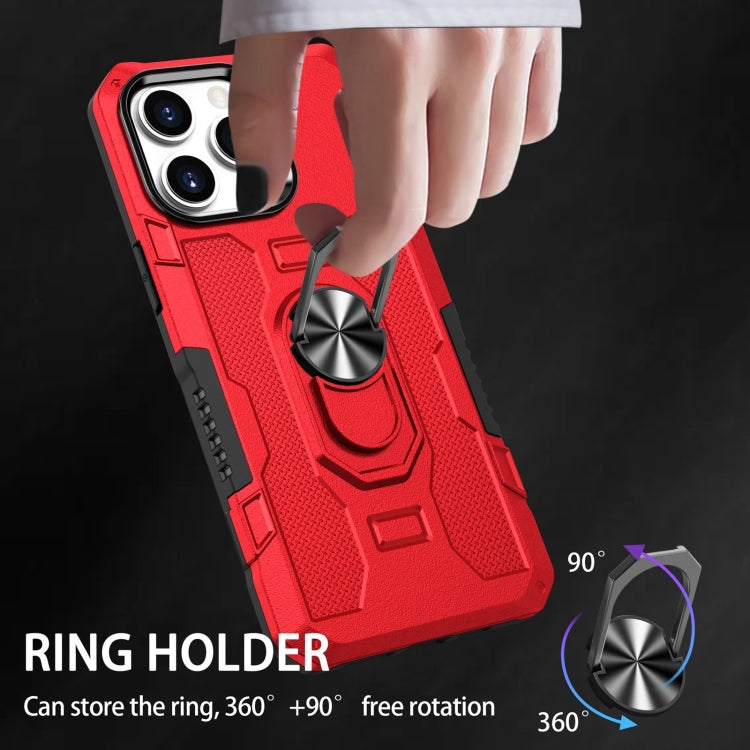 For iPhone 15 Pro Ring Holder Armor Hybrid Phone Case(Red) - HoMEdemic™ 
