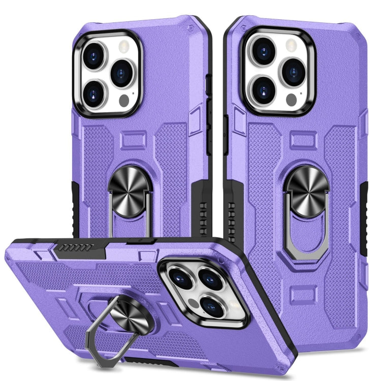 For iPhone 15 Pro Ring Holder Armor Hybrid Phone Case(Purple) - HoMEdemic™ 