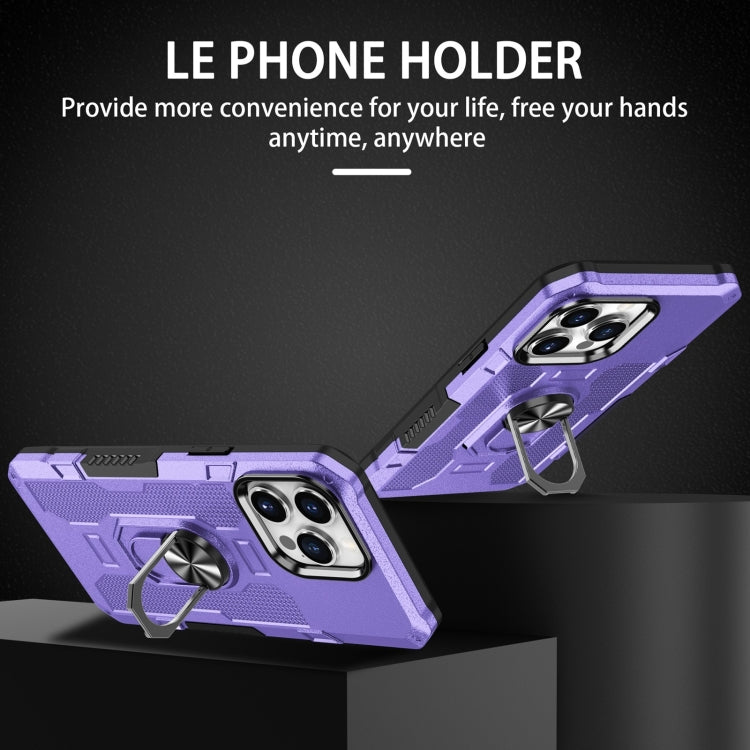 For iPhone 15 Pro Ring Holder Armor Hybrid Phone Case(Purple) - HoMEdemic™ 