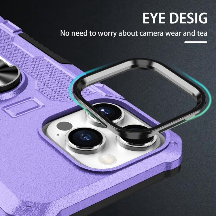 For iPhone 15 Pro Ring Holder Armor Hybrid Phone Case(Purple) - HoMEdemic™ 