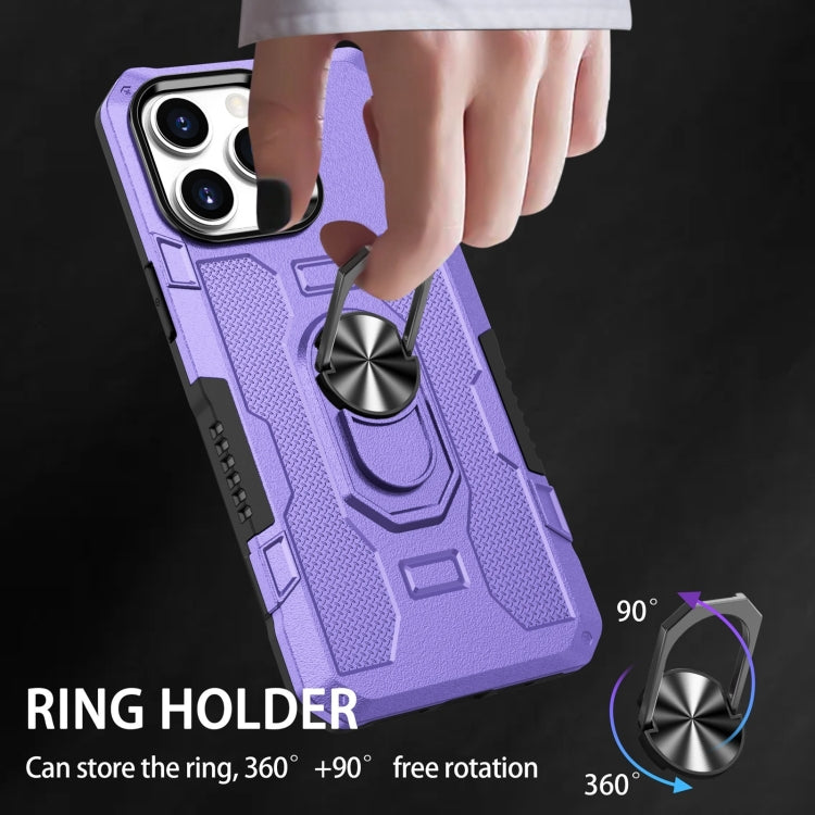 For iPhone 15 Pro Ring Holder Armor Hybrid Phone Case(Purple) - HoMEdemic™ 