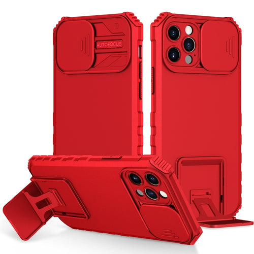 For iPhone 15 Pro Max Stereoscopic Holder Sliding Camshield Phone Case(Red) - HoMEdemic™ 