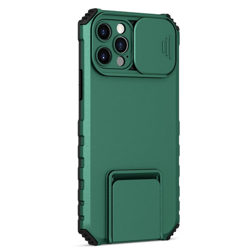 For iPhone 15 Pro Max Stereoscopic Holder Sliding Camshield Phone Case(Green) - HoMEdemic™ 