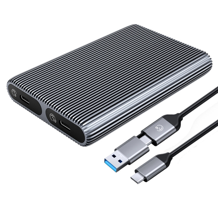 ORICO AM2C3-2SN Dual-bay M.2 NVME + SATA SSD Enclosure(Grey) - HoMEdemic™ 