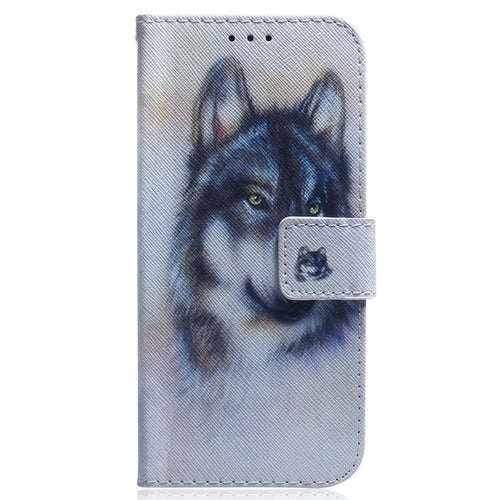 For iPhone 15 Pro Max Coloured Drawing Flip Leather Phone Case(White Wolf) - HoMEdemic™ 