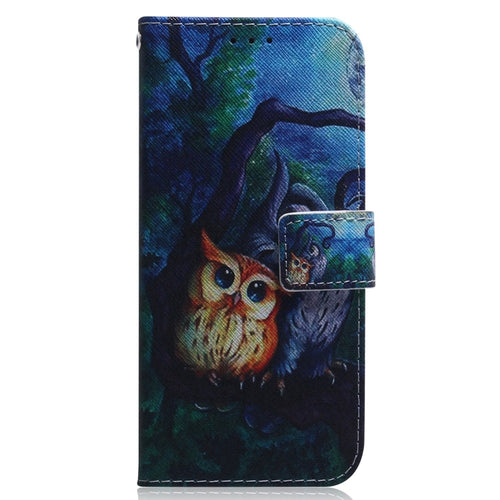 For iPhone 15 Pro Max Coloured Drawing Flip Leather Phone Case(Oil Painting Owl) - HoMEdemic™ 