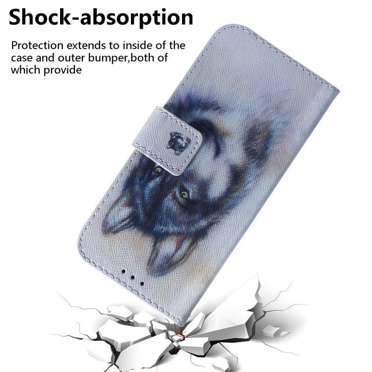 For iPhone 15 Pro Coloured Drawing Flip Leather Phone Case(White Wolf) - HoMEdemic™ 
