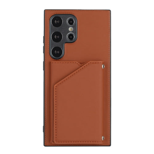 For Samsung Galaxy S24 Ultra 5G Skin Feel PU + TPU + PC Card Slots Phone Case(Brown) - HoMEdemic™ 