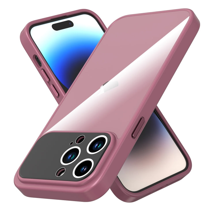 For iPhone 15 Pro Large Window Acrylic + TPU Phone Case(Wine Red) - HoMEdemic™ 