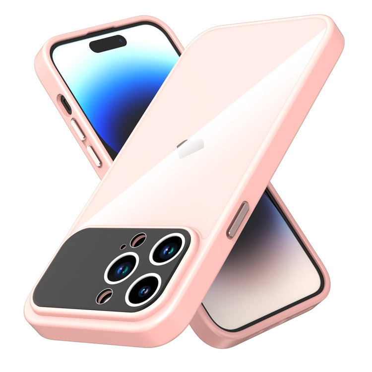 For iPhone 15 Pro Large Window Acrylic + TPU Phone Case(Light Pink) - HoMEdemic™ 