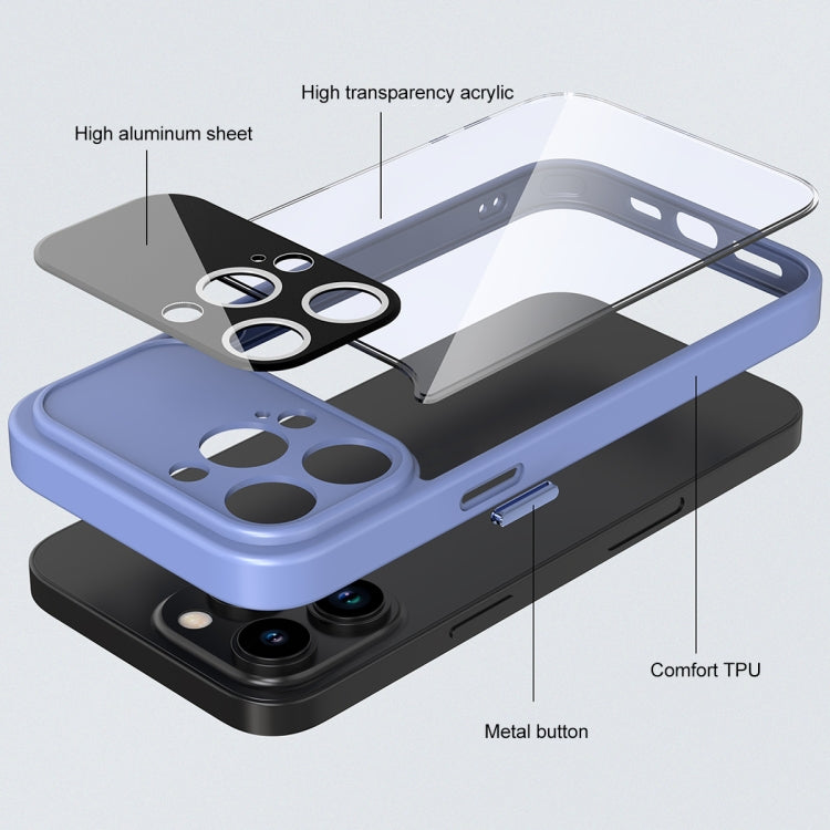 For iPhone 15 Pro Large Window Acrylic + TPU Phone Case(Sapphire) - HoMEdemic™ 