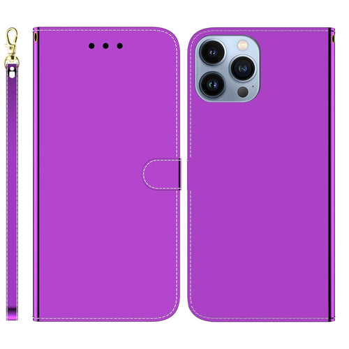 For iPhone 15 Pro Max Imitated Mirror Surface Leather Phone Case(Purple) - HoMEdemic™ 