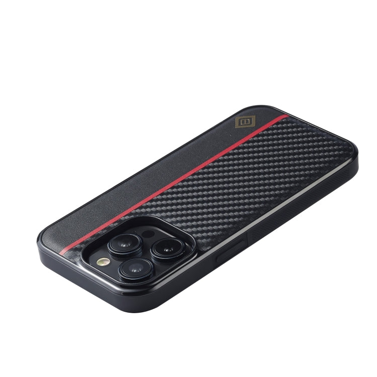 For iPhone 14 Pro LC.IMEEKE 3 in 1 Carbon Fiber Texture Shockproof Phone Case(Black) - HoMEdemic™ 