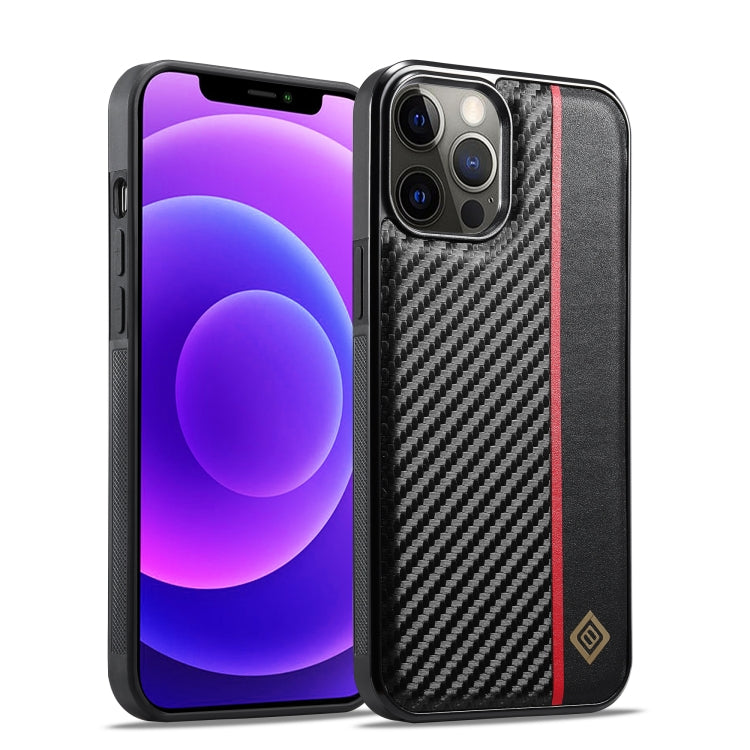For iPhone 12 Pro LC.IMEEKE 3 in 1 Carbon Fiber Texture Shockproof Phone Case(Black) - HoMEdemic™ 