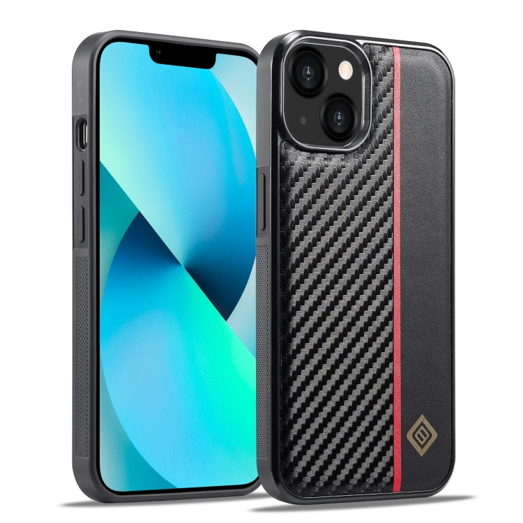 For iPhone 14 LC.IMEEKE 3 in 1 Carbon Fiber Texture Shockproof Phone Case(Black) - HoMEdemic™ 