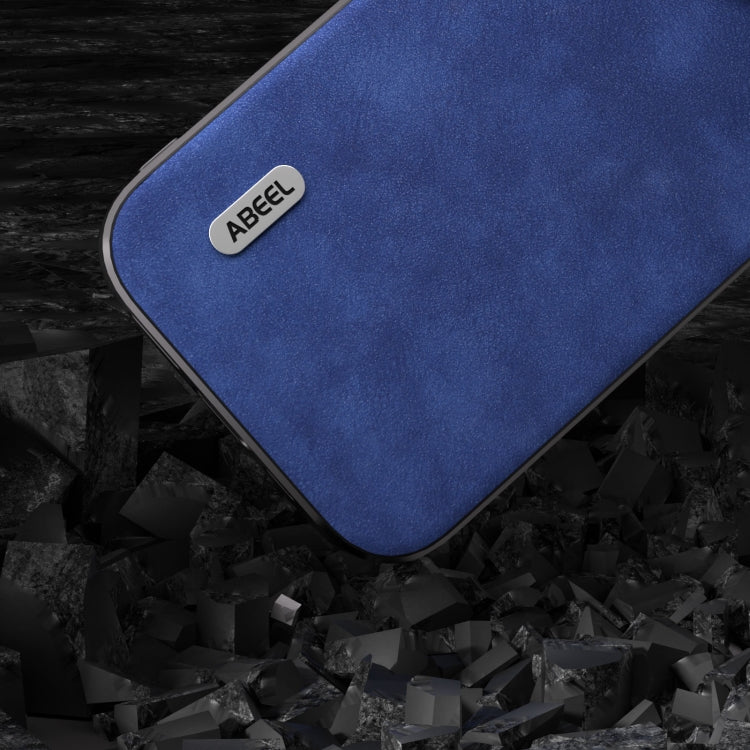 For iPhone 15 Pro ABEEL Morocco Texture PU Phone Case(Blue) - HoMEdemic™ 