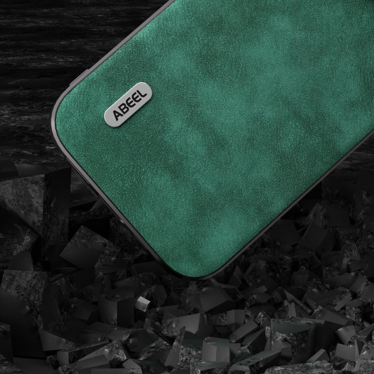 For iPhone 15 Pro ABEEL Morocco Texture PU Phone Case(Green) - HoMEdemic™ 