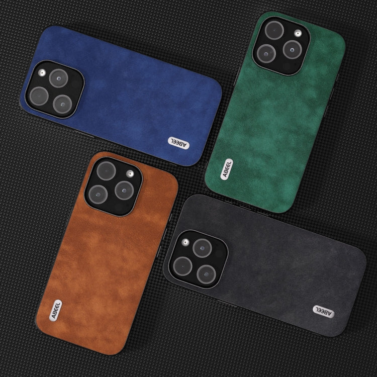 For iPhone 15 Pro ABEEL Morocco Texture PU Phone Case(Green) - HoMEdemic™ 