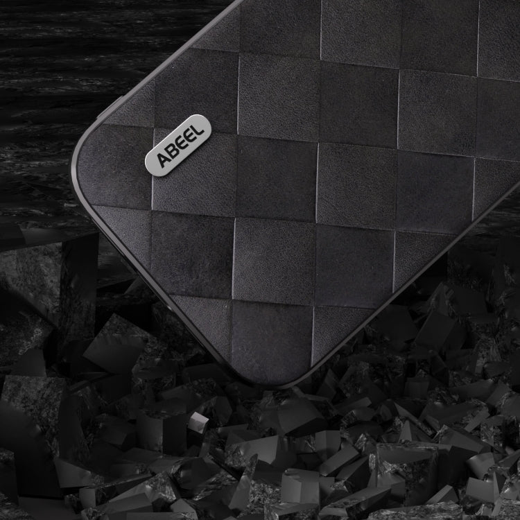 For iPhone 15 Pro ABEEL Weave Plaid PU Phone Case(Black) - HoMEdemic™ 