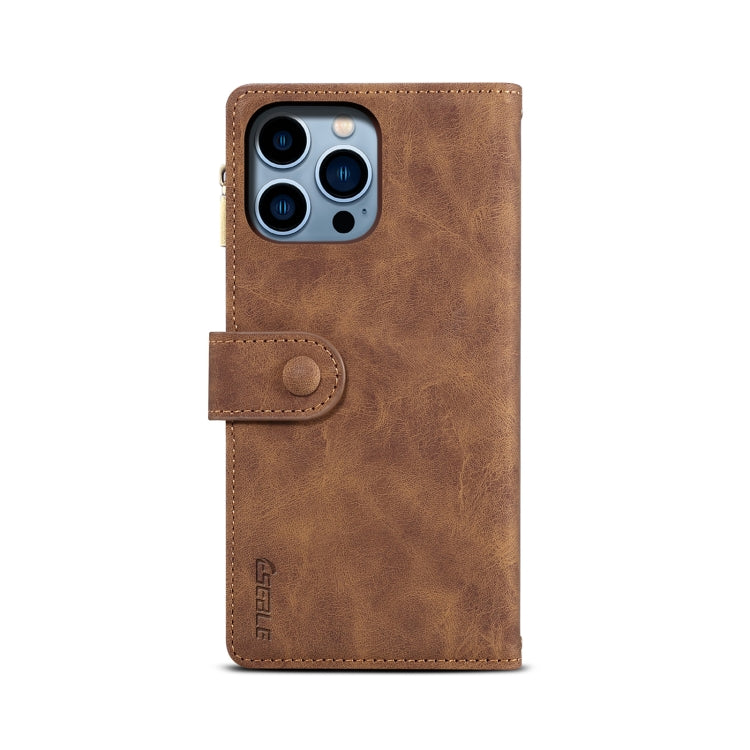 For iPhone 15 Pro Max ESEBLE Retro Frosted RFID Flip Leather Phone Case(Brown) - HoMEdemic™ 