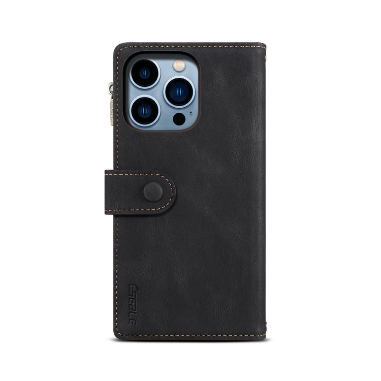 For iPhone 15 Pro ESEBLE Retro Frosted RFID Flip Leather Phone Case(Black) - HoMEdemic™ 