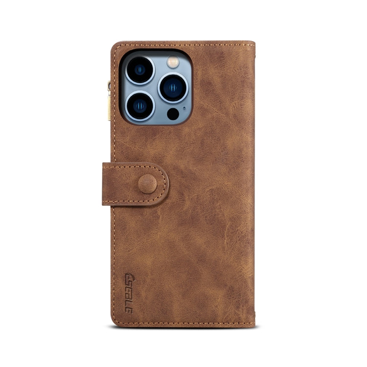 For iPhone 15 Pro ESEBLE Retro Frosted RFID Flip Leather Phone Case(Brown) - HoMEdemic™ 
