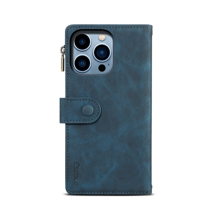 For iPhone 15 Pro ESEBLE Retro Frosted RFID Flip Leather Phone Case(Dark Green) - HoMEdemic™ 