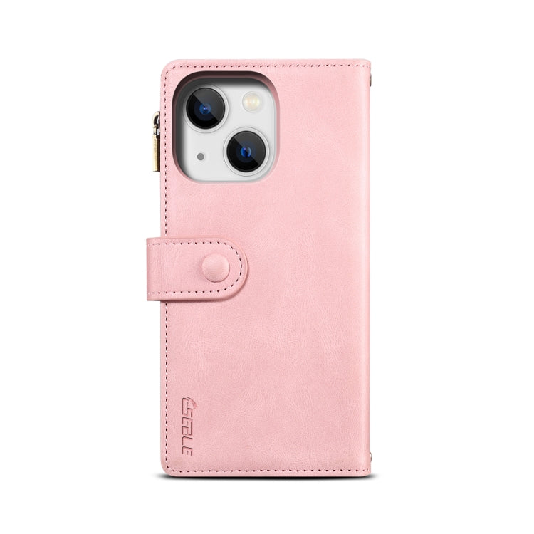 For iPhone 15 Plus ESEBLE Retro Frosted RFID Flip Leather Phone Case(Rose Gold) - HoMEdemic™ 