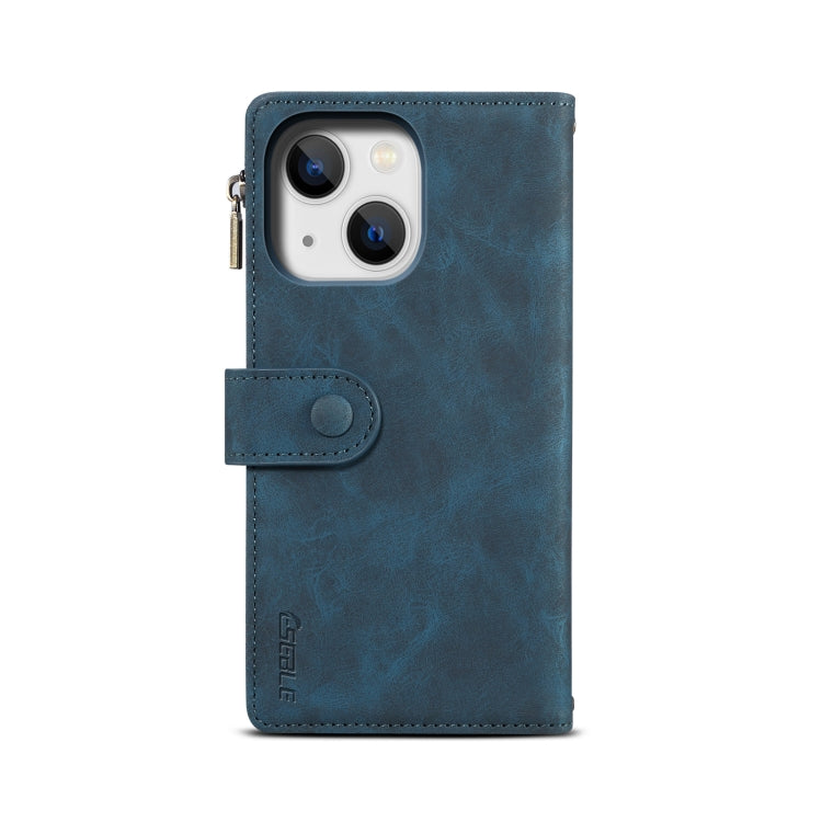For iPhone 15 Plus ESEBLE Retro Frosted RFID Flip Leather Phone Case(Dark Green) - HoMEdemic™ 