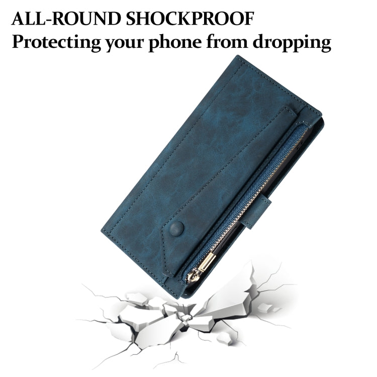 For iPhone 15 Plus ESEBLE Retro Frosted RFID Flip Leather Phone Case(Dark Green) - HoMEdemic™ 