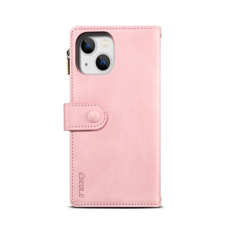 For iPhone 15 ESEBLE Retro Frosted RFID Flip Leather Phone Case(Rose Gold) - HoMEdemic™ 