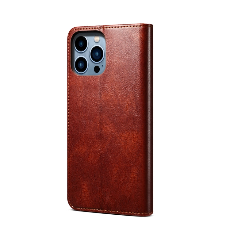 For iPhone 15 Pro Max Oil Wax Crazy Horse Texture Leather Phone Case(Brown) - HoMEdemic™ 