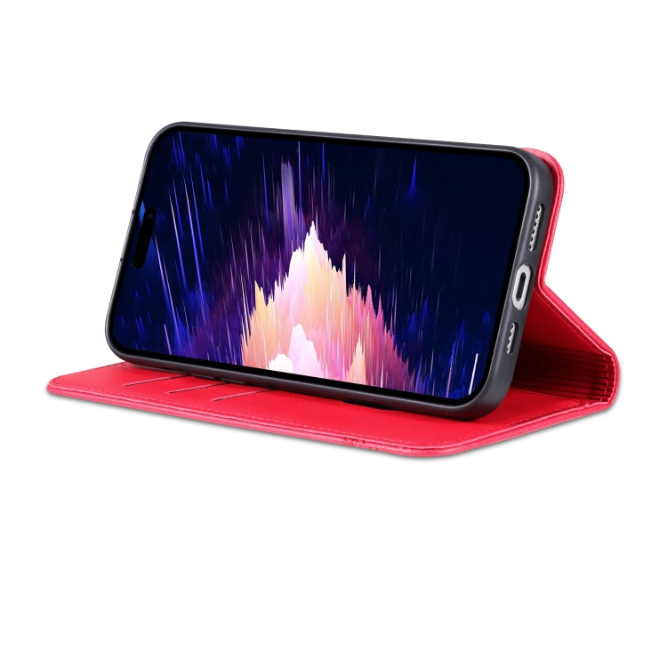 For iPhone 15 AZNS Magnetic Calf Texture Leather Phone Case(Red) - HoMEdemic™ 