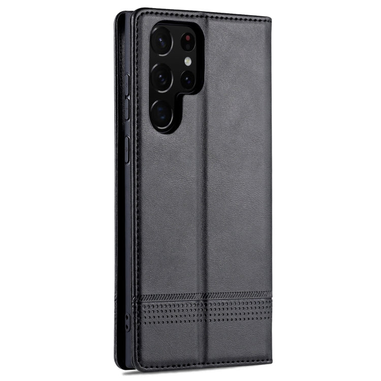 For Samsung Galaxy S24 Ultra 5G AZNS Magnetic Calf Texture Flip Leather Phone Case(Black) - HoMEdemic™ 