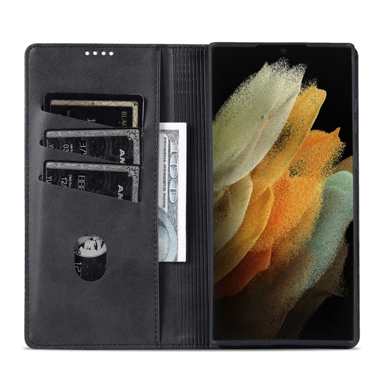 For Samsung Galaxy S24 Ultra 5G AZNS Magnetic Calf Texture Flip Leather Phone Case(Black) - HoMEdemic™ 