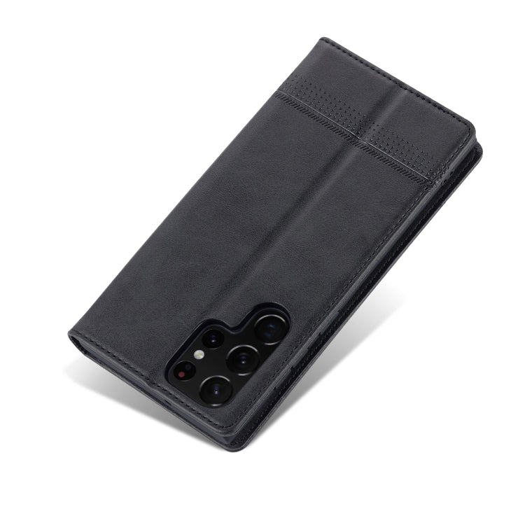 For Samsung Galaxy S24 Ultra 5G AZNS Magnetic Calf Texture Flip Leather Phone Case(Black) - HoMEdemic™ 
