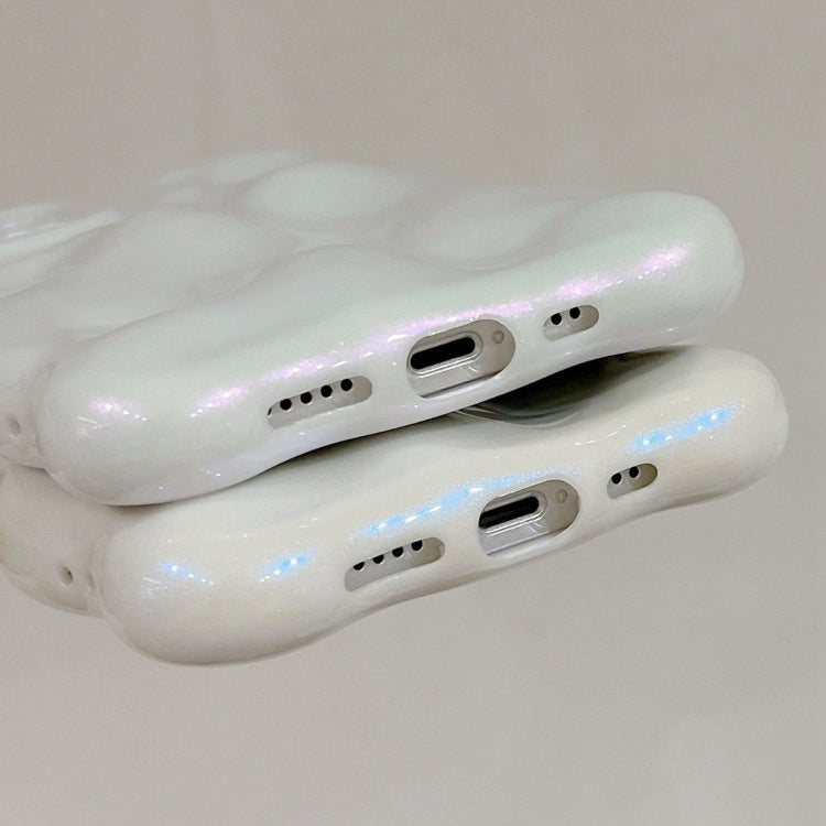 For iPhone 15 Pro Wave Bubbles TPU Phone Case(Glitter Blue) - HoMEdemic™ 