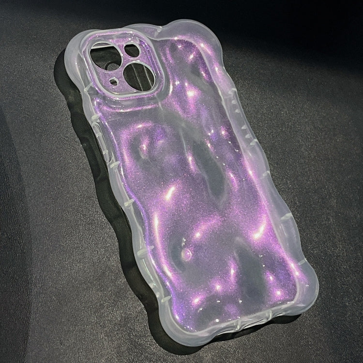 For iPhone 15 Pro Wave Bubbles TPU Phone Case(Clear Glitter Pink) - HoMEdemic™ 