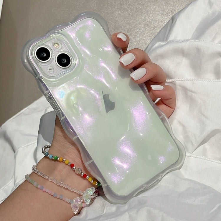 For iPhone 15 Pro Wave Bubbles TPU Phone Case(Clear Glitter Pink) - HoMEdemic™ 