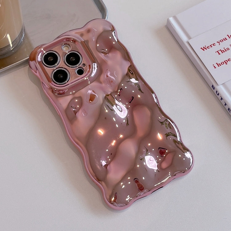 For iPhone 15 Pro Wave Bubbles TPU Phone Case(Painted Pink) - HoMEdemic™ 