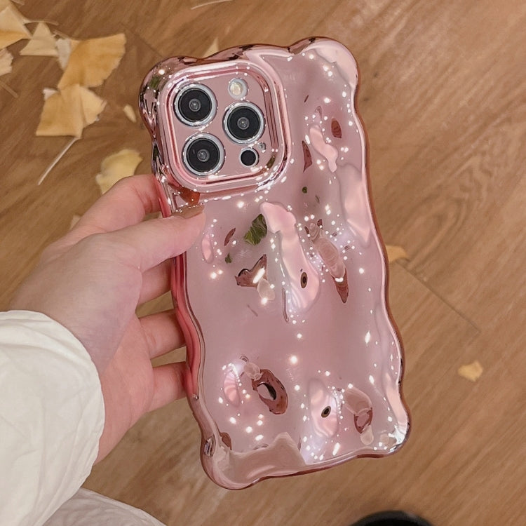 For iPhone 15 Pro Wave Bubbles TPU Phone Case(Painted Pink) - HoMEdemic™ 