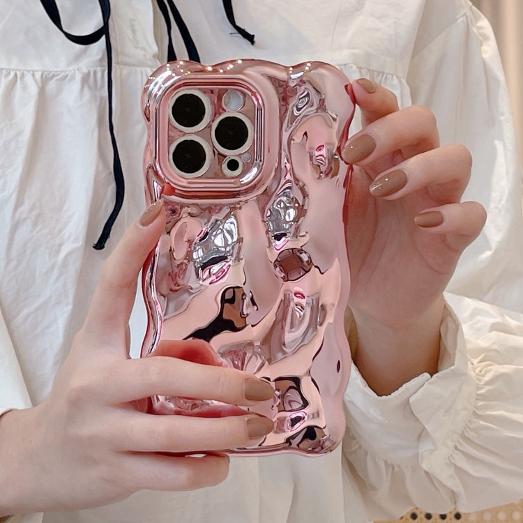 For iPhone 15 Pro Wave Bubbles TPU Phone Case(Painted Pink) - HoMEdemic™ 