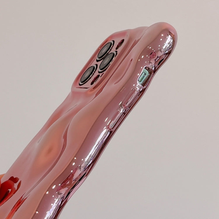 For iPhone 15 Pro Wave Bubbles TPU Phone Case(Painted Pink) - HoMEdemic™ 