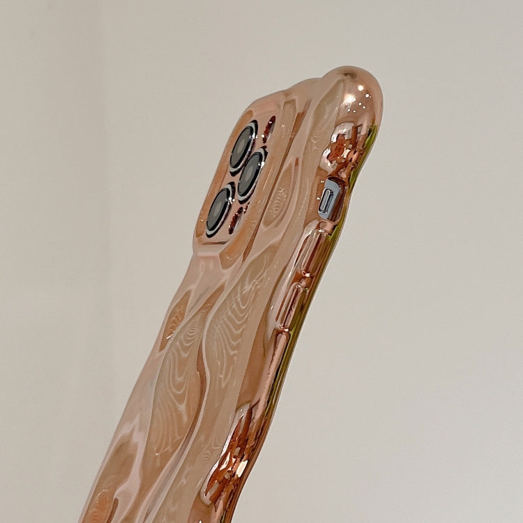 For iPhone 15 Pro Wave Bubbles TPU Phone Case(Painted Gold) - HoMEdemic™ 