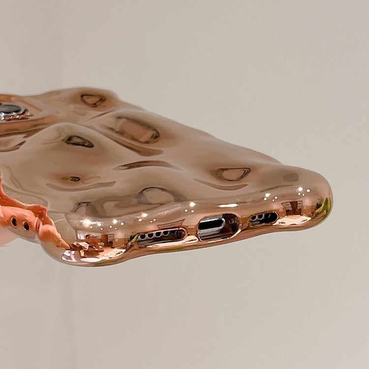 For iPhone 15 Pro Wave Bubbles TPU Phone Case(Painted Gold) - HoMEdemic™ 